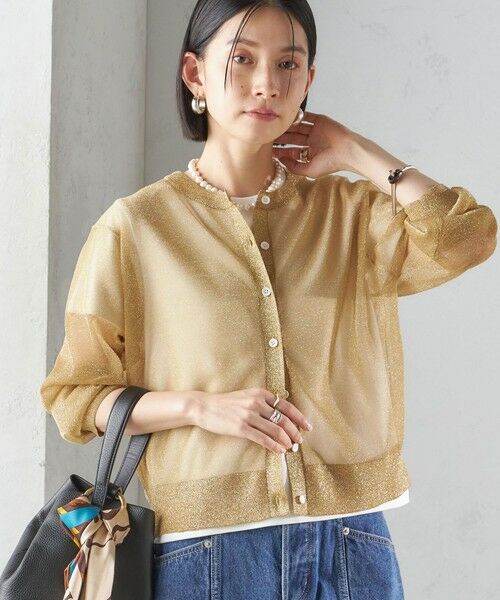 SHIPS for women/シップスウィメン 〈手洗い可能〉イタリーヤーン ラメ ショート カーディガン ゴールド ONE SIZE SHIPS for women/シップスウィメン 〈手洗い可能〉イタリーヤーン ラメ ショート カーディガン ゴールド ONE SIZE
