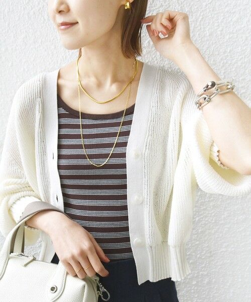 SHIPS for women/シップスウィメン 〈手洗い可能〉ペーパー ポリエステル Vネック カーディガン オフホワイト ONE SIZE SHIPS for women/シップスウィメン 〈手洗い可能〉ペーパー ポリエステル Vネック カーディガン オフホワイト ONE SIZE