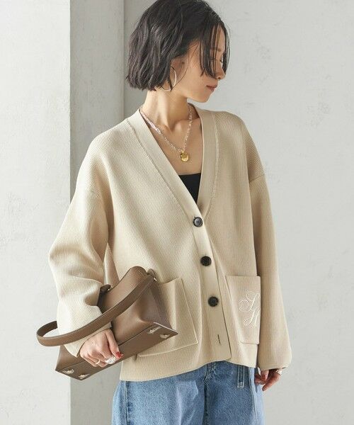 SHIPS / シップス カーディガン・ボレロ | 〈手洗い可能〉ワンポイント 刺繍 Vネック カーディガン | 詳細11