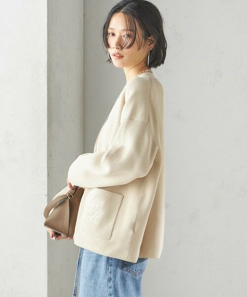 SHIPS / シップス カーディガン・ボレロ | 〈手洗い可能〉ワンポイント 刺繍 Vネック カーディガン | 詳細9