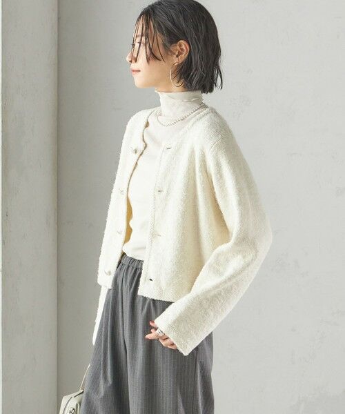 SHIPS / シップス カーディガン・ボレロ | 〈手洗い可能〉ミックス ツイード ショート ジャケット | 詳細12