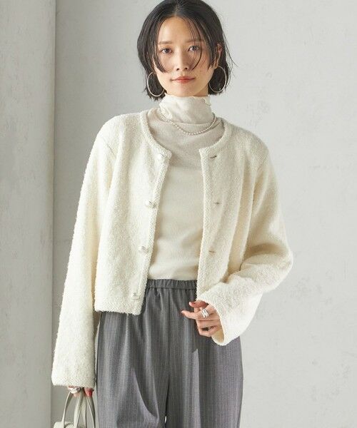 SHIPS / シップス カーディガン・ボレロ | 〈手洗い可能〉ミックス ツイード ショート ジャケット | 詳細9