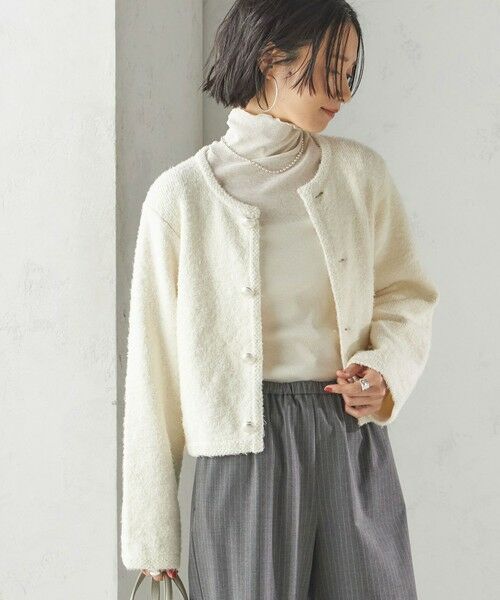 SHIPS for women/シップスウィメン 〈手洗い可能〉ミックス ツイード ショート ジャケット オフホワイト ONE SIZE SHIPS for women/シップスウィメン 〈手洗い可能〉ミックス ツイード ショート ジャケット オフホワイト ONE SIZE