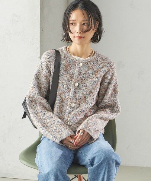 SHIPS / シップス カーディガン・ボレロ | 〈手洗い可能〉ミックス ツイード ショート ジャケット | 詳細29