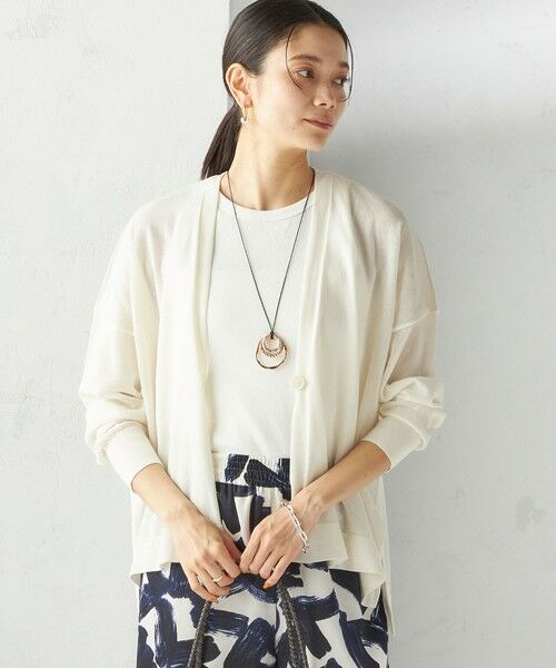 SHIPS / シップス カーディガン・ボレロ | 〈手洗い可能〉18G フィルミーコットン Vネック 1ボタン カーディガン | 詳細16