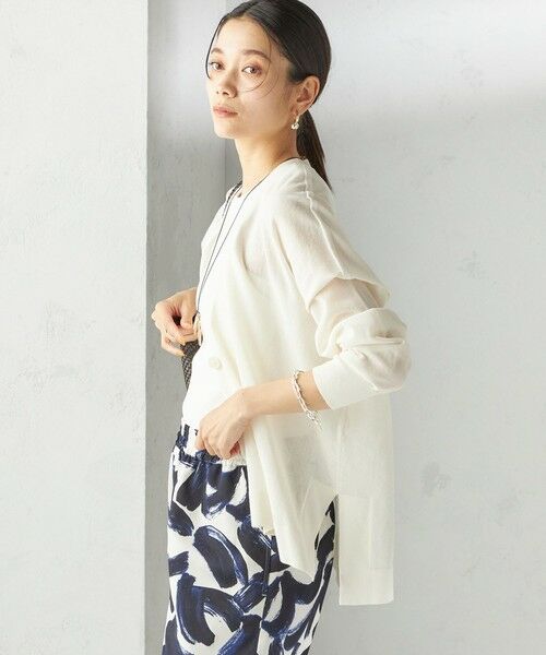 SHIPS / シップス カーディガン・ボレロ | 〈手洗い可能〉18G フィルミーコットン Vネック 1ボタン カーディガン | 詳細18