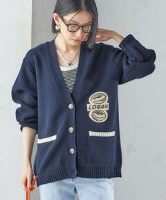 SHIPS / シップス カーディガン・ボレロ | 【SHIPS別注】LOGAN KNITTING MILLS: Vネック パッチ カーディガン