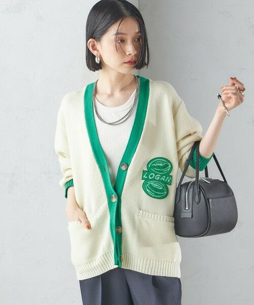 SHIPS / シップス カーディガン・ボレロ | 【SHIPS別注】LOGAN KNITTING MILLS: Vネック パッチ カーディガン | 詳細11