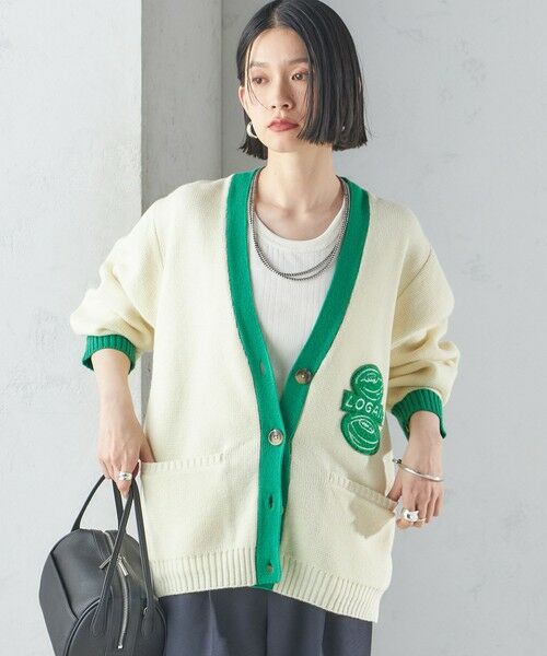 SHIPS / シップス カーディガン・ボレロ | 【SHIPS別注】LOGAN KNITTING MILLS: Vネック パッチ カーディガン | 詳細8