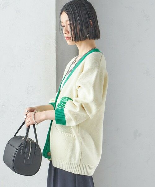 SHIPS / シップス カーディガン・ボレロ | 【SHIPS別注】LOGAN KNITTING MILLS: Vネック パッチ カーディガン | 詳細9