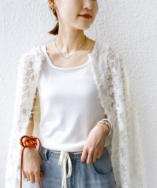 SHIPS / シップス タンクトップ | 〈洗濯機可能〉2WAY ラメ タンクトップ(ホワイト系)