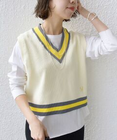 SHIPS / シップス ベスト | 〈手洗い可能〉刺繍 チルデン ショート ベスト