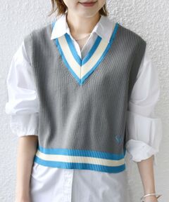 SHIPS / シップス ベスト | 〈手洗い可能〉刺繍 チルデン ショート ベスト