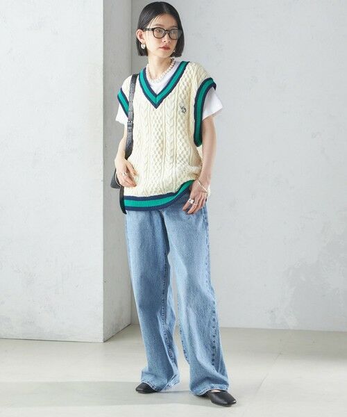 SHIPS / シップス ベスト | 【SHIPS別注】LOGAN KNITTING MILLS: チルデン Vネック ベスト | 詳細1