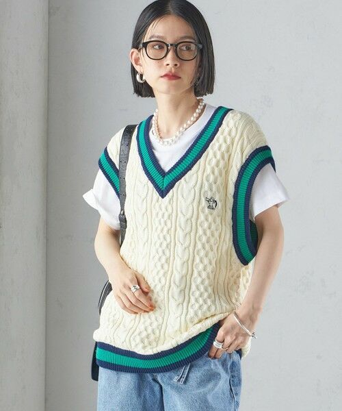 SHIPS / シップス ベスト | 【SHIPS別注】LOGAN KNITTING MILLS: チルデン Vネック ベスト | 詳細11