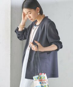 SHIPS / シップス ノーカラージャケット | 〈手洗い可能〉Asami 麻調合繊 カラーレス ジャケット