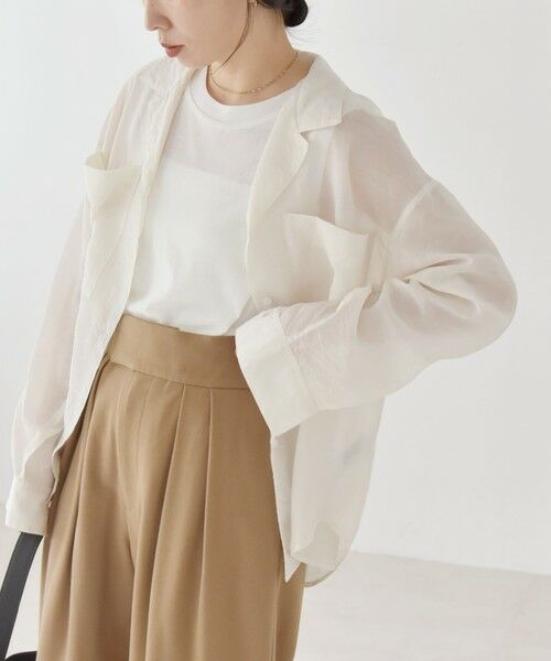 SHIPS / シップス シャツ・ブラウス | quaranciel:〈洗濯機可能〉シアー ポケット オープンカラー オーバー シャツ | 詳細11