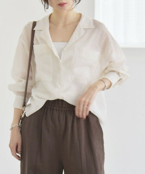 SHIPS / シップス シャツ・ブラウス | quaranciel:〈洗濯機可能〉シアー ポケット オープンカラー オーバー シャツ | 詳細7