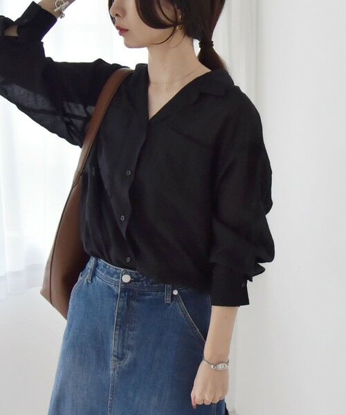 SHIPS / シップス シャツ・ブラウス | quaranciel:〈洗濯機可能〉シアー ポケット オープンカラー オーバー シャツ | 詳細17