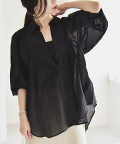 SHIPS / シップス シャツ・ブラウス | quaranciel:〈洗濯機可能〉シアー ボリュームスリーブ ヨーク ギャザー シャツ ブラウス