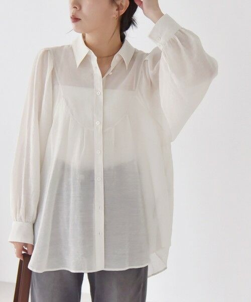 SHIPS / シップス シャツ・ブラウス | quaranciel:〈洗濯機可能〉シアー ボリュームスリーブ ヨーク ギャザー シャツ ブラウス | 詳細11