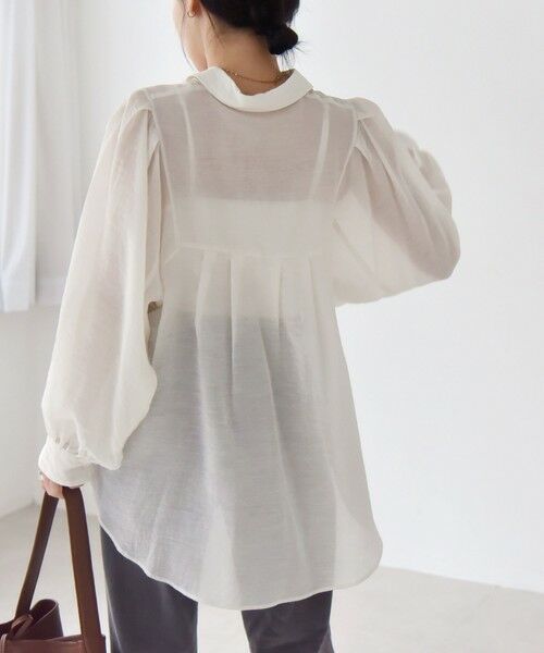 SHIPS / シップス シャツ・ブラウス | quaranciel:〈洗濯機可能〉シアー ボリュームスリーブ ヨーク ギャザー シャツ ブラウス | 詳細13