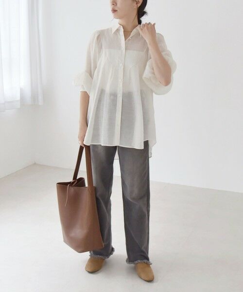 SHIPS / シップス シャツ・ブラウス | quaranciel:〈洗濯機可能〉シアー ボリュームスリーブ ヨーク ギャザー シャツ ブラウス | 詳細8