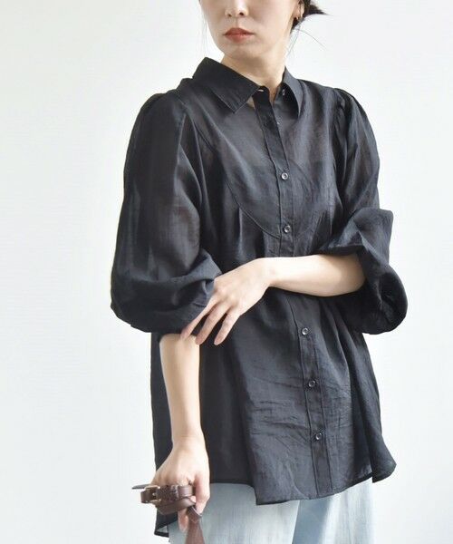 SHIPS / シップス シャツ・ブラウス | quaranciel:〈洗濯機可能〉シアー ボリュームスリーブ ヨーク ギャザー シャツ ブラウス | 詳細28