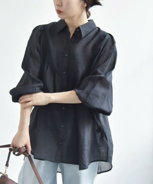 SHIPS / シップス シャツ・ブラウス | quaranciel:〈洗濯機可能〉シアー ボリュームスリーブ ヨーク ギャザー シャツ ブラウス | 詳細29