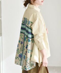 SHIPS / シップス シャツ・ブラウス | quaranciel:〈手洗い可能〉SPRINTEX フラワーパネル柄 スカーフ ドッキング シャツ