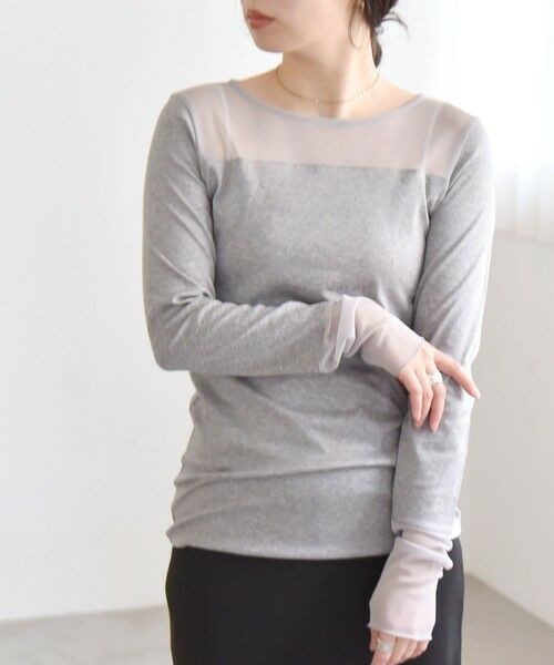 SHIPS / シップス Tシャツ | quaranciel:〈手洗い可能〉チュール レイヤード カットソー | 詳細12