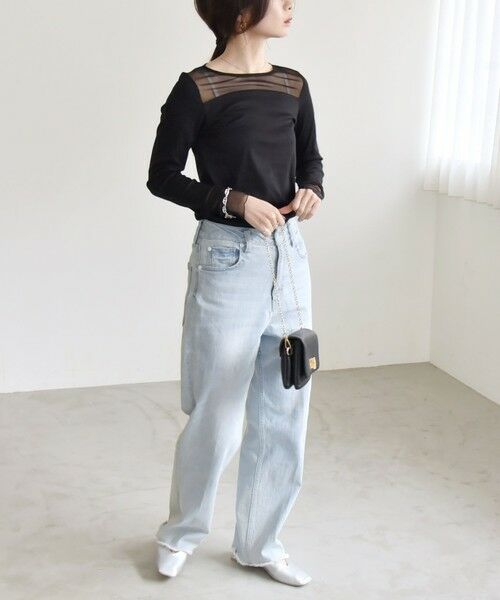 SHIPS / シップス Tシャツ | quaranciel:〈手洗い可能〉チュール レイヤード カットソー | 詳細22