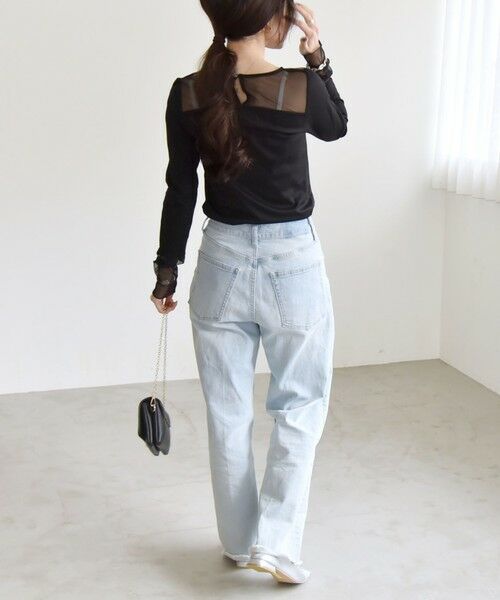 SHIPS / シップス Tシャツ | quaranciel:〈手洗い可能〉チュール レイヤード カットソー | 詳細23