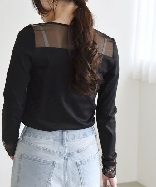 SHIPS / シップス Tシャツ | quaranciel:〈手洗い可能〉チュール レイヤード カットソー | 詳細26