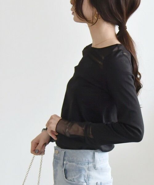 SHIPS / シップス Tシャツ | quaranciel:〈手洗い可能〉チュール レイヤード カットソー | 詳細28