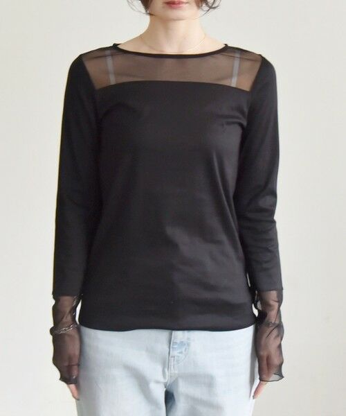 SHIPS / シップス Tシャツ | quaranciel:〈手洗い可能〉チュール レイヤード カットソー | 詳細29