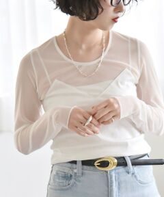 SHIPS / シップス Tシャツ | quaranciel:〈手洗い可能〉ベアデザイン チュール カットソー