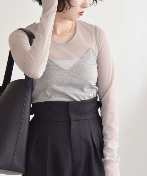 SHIPS for women/シップスウィメン quaranciel:〈手洗い可能〉ベアデザイン チュール カットソー ライトグレー ONE SIZE SHIPS for women/シップスウィメン quaranciel:〈手洗い可能〉ベアデザイン チュール カットソー ライトグレー ONE SIZE