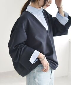 SHIPS / シップス Tシャツ | quaranciel:〈洗濯機可能〉ダンボール コクーン Vネック プルオーバー