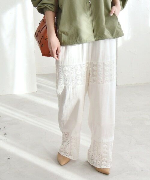 SHIPS / シップス その他パンツ | quaranciel:〈手洗い可能〉クロシェ レース イージー パンツ | 詳細3