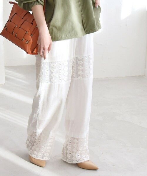 SHIPS / シップス その他パンツ | quaranciel:〈手洗い可能〉クロシェ レース イージー パンツ | 詳細4