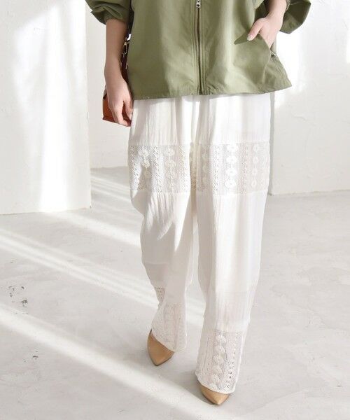 SHIPS / シップス その他パンツ | quaranciel:〈手洗い可能〉クロシェ レース イージー パンツ | 詳細6