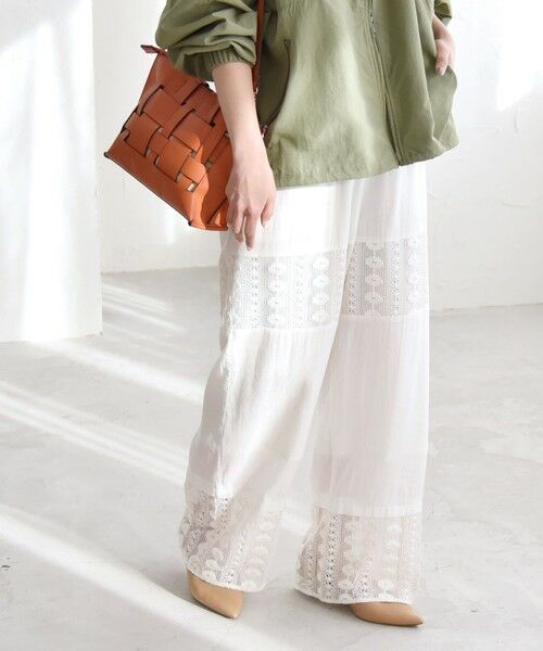 SHIPS for women/シップスウィメン quaranciel:〈手洗い可能〉クロシェ レース イージー パンツ ホワイト ONE SIZE SHIPS for women/シップスウィメン quaranciel:〈手洗い可能〉クロシェ レース イージー パンツ ホワイト ONE SIZE