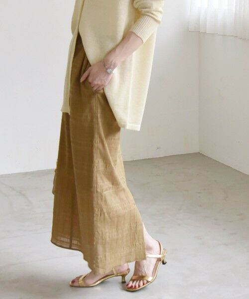 SHIPS / シップス ロング・マキシ丈スカート | quaranciel:〈洗濯機可能〉シャーリング ボーダー Iライン スカート | 詳細12