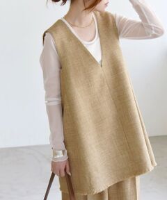 SHIPS / シップス ベスト | quaranciel: バスケット Aライン フリンジ ベスト