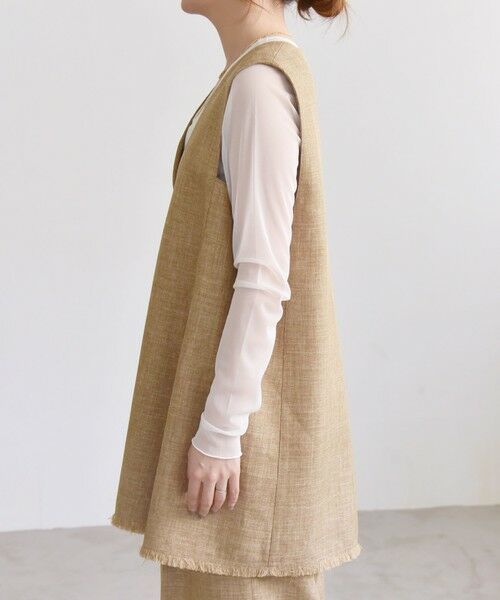 SHIPS / シップス ベスト | quaranciel: バスケット Aライン フリンジ ベスト | 詳細17