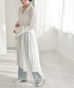 SHIPS / シップス ミニ丈・ひざ丈ワンピース | quaranciel: クロシェ レース レイヤード シャツ ワンピース