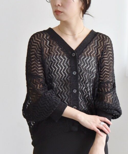 SHIPS / シップス カーディガン・ボレロ | quaranciel:〈手洗い可能〉バルキーレース ドルマン スリーブ カーディガン | 詳細18