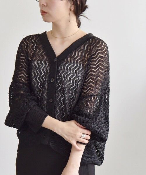 SHIPS / シップス カーディガン・ボレロ | quaranciel:〈手洗い可能〉バルキーレース ドルマン スリーブ カーディガン | 詳細22