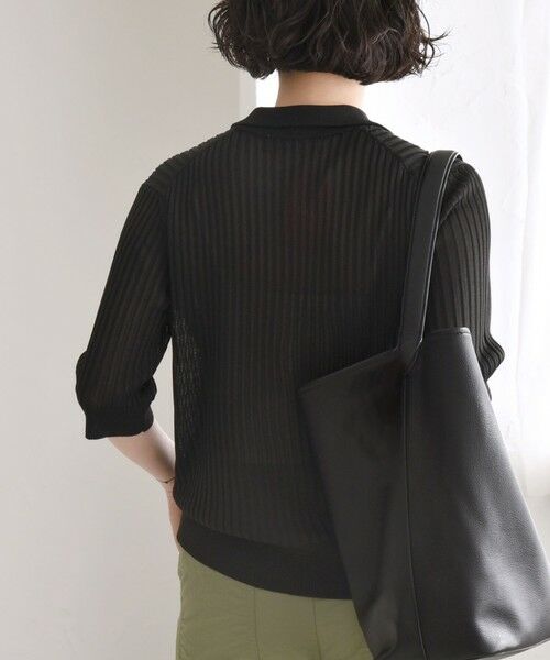 SHIPS / シップス ニット・セーター | quaranciel:〈手洗い可能〉シアー ラメ ポロ リブ ニット プルオーバー | 詳細6
